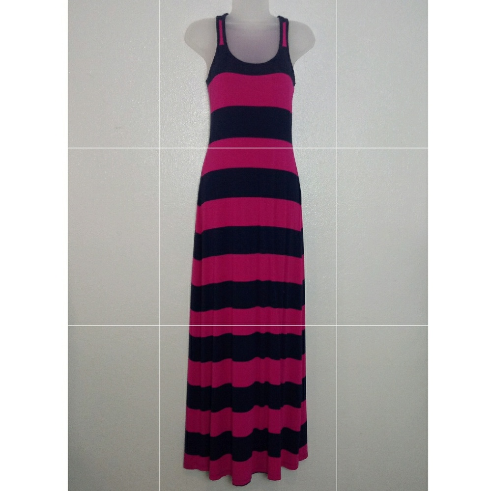 OLD NAVY Pink and Navy Long Maxi Dress